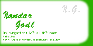 nandor godl business card